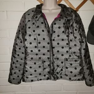Nylon / Down insulated polka dot coat